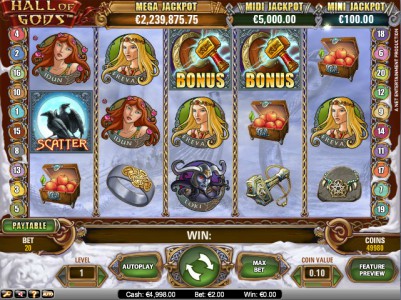 Hall of Gods - Des graphismes et jackpots dignes des Dieux